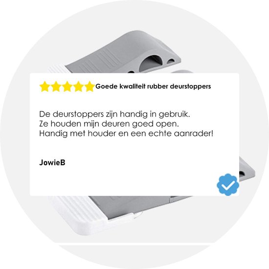 Easavida – Deurstoppers – Van Rubber – 12x4x2.5 cm – Set van 3 – Stapelbaar – Met Houder – Deurwig – Voor Binnen en Buiten – Grijs – Deurbuffer – Deurklem