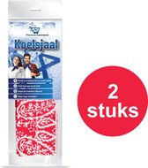 Koelsjaal - Sjaal Dames & Heren Zomer - Verkoelende Sjaal - Koelsjaal Sport - Hoofdpijn Verlichter - Rood/Wit - 2 stuks