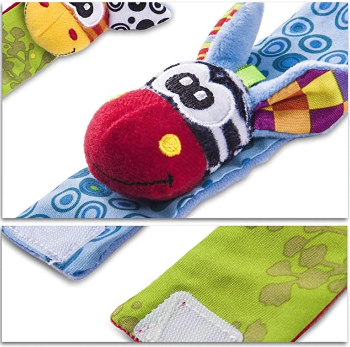 Jumalu Baby rammelaar set | Baby rammelaar sokken en rammelaar armbanden|4-delig rammelaar set | voor de allerkleinste |Pols- en Voetrammelaar set| 0 t/m 24 maanden — afbeelding 6