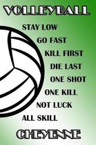 Volleyball Stay Low Go Fast Kill First Die Last One Shot One Kill Not Luck All Skill Cheyenne