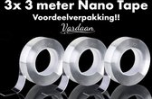 Nano Tape - Dubbelzijdige Nano Tape - Transparante Nano Tape - Vardaan®️ Dubbelzijdige Nano Tape - Herbruikbare Plakband - Griptape - Waterproof Nano Tape - Nano Tape 3 meter - 3 s