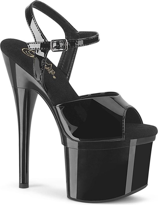Pleaser - ESTEEM-709 Sandaal met enkelband, Paaldans schoenen - Paaldans schoenen - 37 Shoes - Zwart