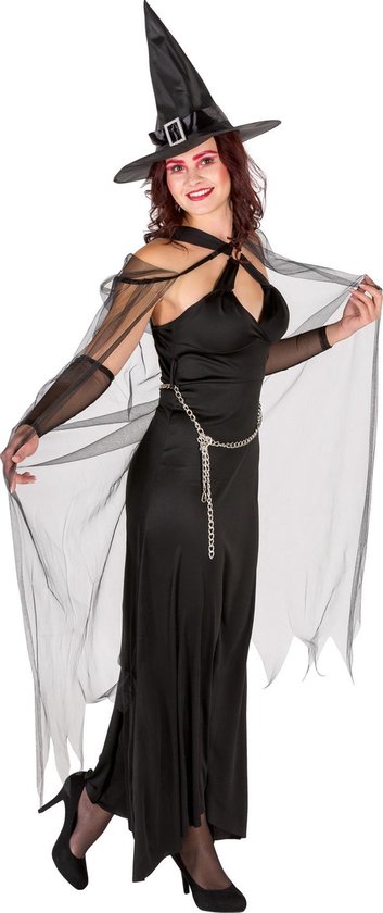 dressforfun - Vrouwenkostuum koningin der duisternis S - verkleedkleding kostuum halloween verkleden feestkleding carnavalskleding carnaval feestkledij partykleding - 300032