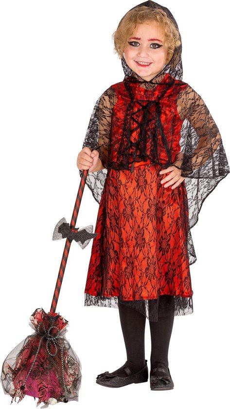 dressforfun - meisjeskostuum Vampir-Lady 152 (12-14y) - verkleedkleding kostuum halloween verkleden feestkleding carnavalskleding carnaval feestkledij partykleding - 300049
