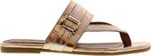 Tango | Madison 4-f rose metallic leather buckle slipper - black sole | Maat: 40