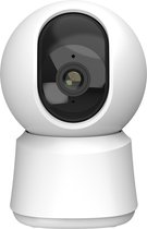 Smartlife & Tuya - Caméra de sécurité intérieure - Pan- Tilt - Zoom - Résolution d'image Full HD 1080p - Modus confidentialité - Wi-Fi - avec carte SD 32 GB incluse