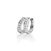 Zinzi zilveren oorringen 15 x 3mm witte zirconia's met luxe klapsluiting ZIO191Z