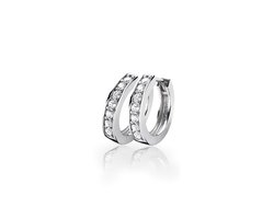 foto van Zinzi zilveren oorringen 15 x 3mm witte zirconia's met luxe klapsluiting ZIO191Z