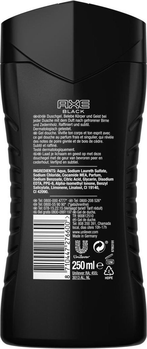 Axe Black Body Spray Déodorant & Gel Douche - 2 x Body Spray + 2 x Gel  Douche - Value Pack