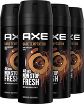 Bol.com Axe Dark Temptation Bodyspray Deodorant - 4 x 150ml - Voordeelverpakking aanbieding