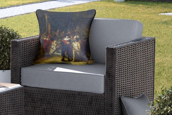 Coussins d'extérieur - Jardin - La Nachtwacht - Peinture de Rembrandt van Rijn - 50x50 cm