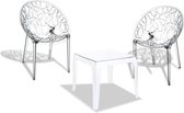 Tuinset - Tafel met 2 stoelen - Transparant