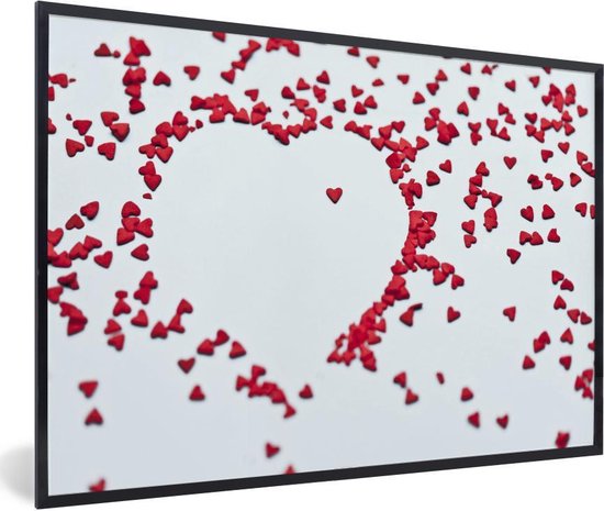 Uitvoerbaar schipper code Fotolijst incl. Poster - Hart vorm van hartjes voor valentijn - 30x20 cm -  Posterlijst | bol.com
