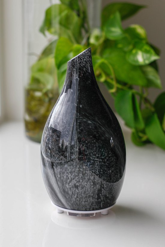 Daisy & Rose Glazen Aroma Diffuser Zwart Luchtbevochtiger Vernevelaar