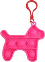 Pop it sleutelhanger | goedkoop | fidget toys | hondje - donker roze