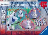 Ravensburger puzzel Disney Frozen Iedereen houdt van Olaf - 2x12 stukjes - kinderpuzzel