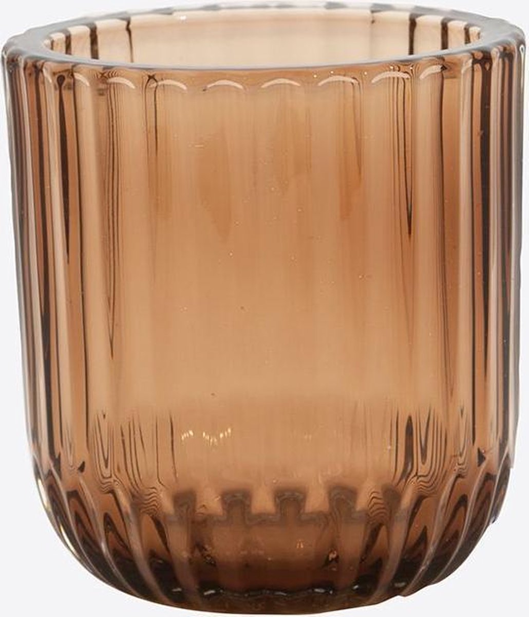 Point-Vergule - Theelichthouder glas Mokka - 9.3cm