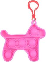 Pop it sleutelhanger | goedkoop | fidget toys | hondje - licht roze