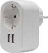 USB Charger Adapter (2x USB) | Incl. Tussenstekker | 2,4A USB lader | Wit