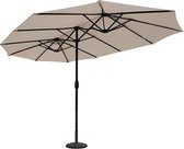 Gutos Sekey® - Parasol Naturel - 460 x 270 cm - Rechthoekig - Tuinparasol - Kantelbaar - Taupe - Kantelbare parasol - Parasols - Waterdicht - Weerbestendig - Ligparasol