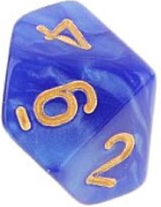 Thumbnail van een extra afbeelding van het spel 10-Kantige Dobbelsteen (SET van 10 STUKS) - D10 - Blauw Goud - Hoge Kwaliteit - 10 Zijdige Dobbelsteen - Stipco