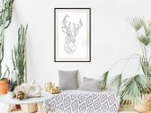 Artgeist - Schilderij - Minimalist Deer - Multicolor - 40 X 60 Cm
