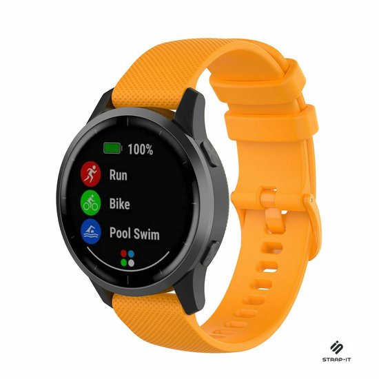 Strap-it® Garmin Vivoactive 4s silicone band - 40mm - oranje