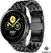 Stalen Smartwatch bandje - Geschikt voor  Samsung Galaxy Watch Active / Active 2 stalen draak band - zwart - Strap-it Horlogeband / Polsband / Armband