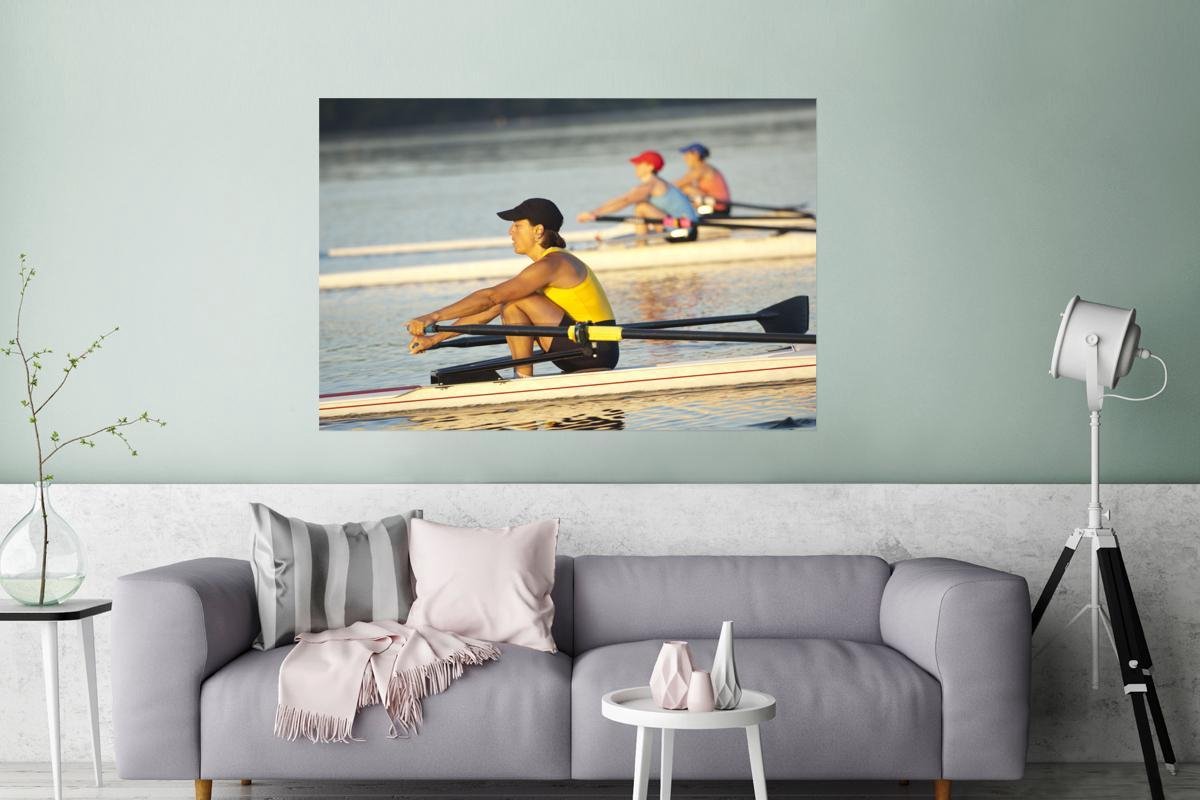 Gens qui rament une affiche de course 120x80 cm - Tirage photo sur
