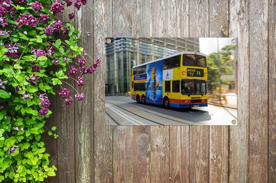 Un bus coloré à Hong Kong Garden poster 60x40 cm - petit - Toile de jardin / Toile d'extérieur / Peintures pour l'extérieur (décoration de jardin)