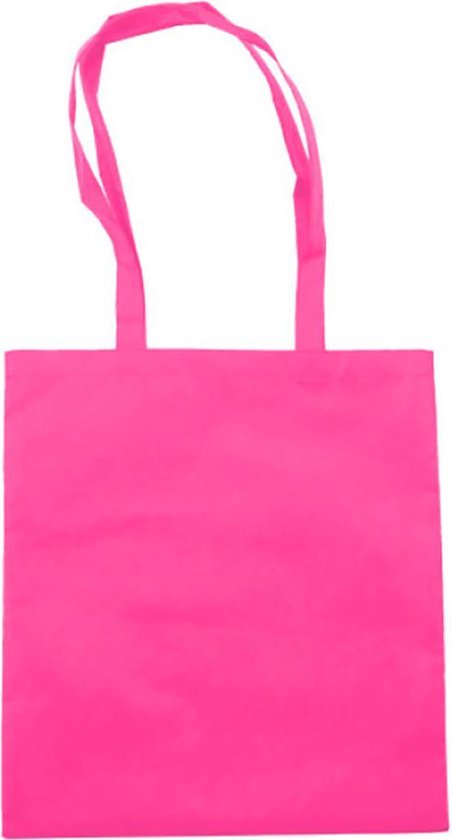 Canvas tas - basic shopper draagtas van non-woven textielvezel - roze