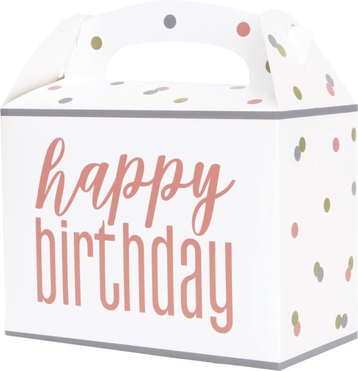 Traktatiebox Happy Birthday Rose Goud (6st)