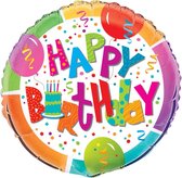 Helium Ballon Happy Birthday Taart 45cm leeg