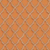 Dutch Wallcoverings - Wallstitch Moroccan trellis orange