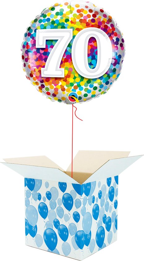 kleurstof Omdat bibliothecaris Helium Ballon Verjaardag - gevuld met helium - 70 Jaar - Confetti dots -...  | bol.com