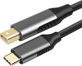 DrPhone DNC2 USB C/Type C naar Mini DisplayPort gevlochten kabel 4K@60Hz - Converter – Adapter - Unidirectionele transmissie -1.8M