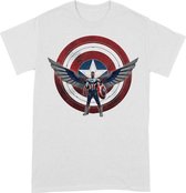 Falcon Winter Soldier Captain America Shield Chest Pose T-Shirt - S
