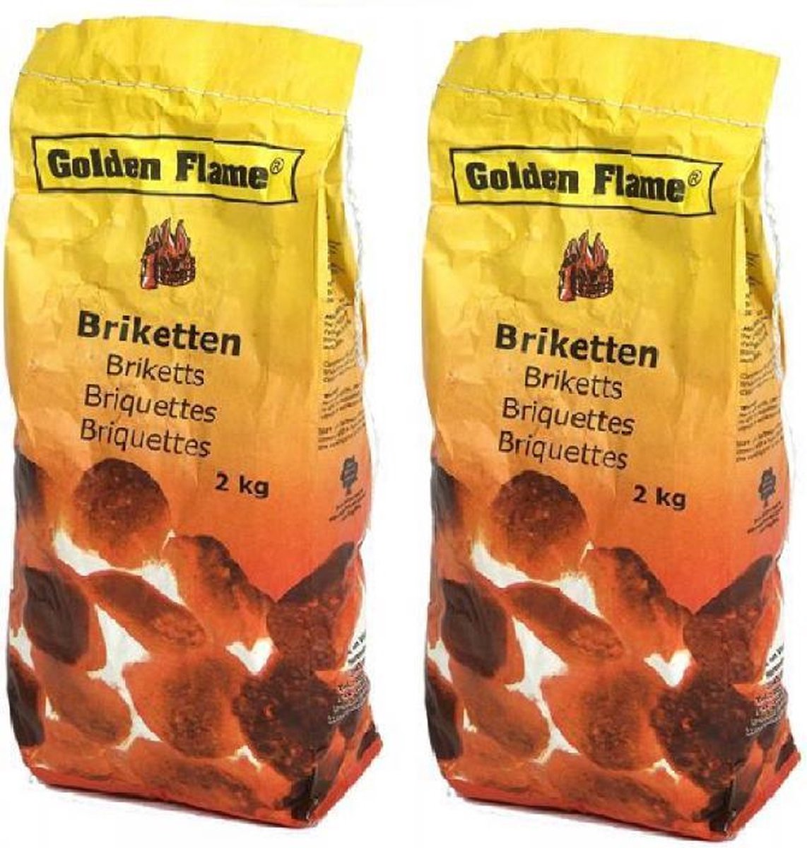 Golden Flame - 2x - Briketten – 2x 2kg