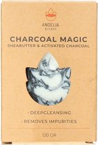 Andelia Sheasoap + Loofah | Charcoal Magic / Magie du Charbon - Diepte reiniging voor de poriën & Vermindert acne - 120gr