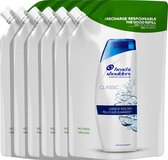 Head & Shoulders Classic - The Good Refill Navulpak - Voordeelverpakking 6 x 480ml - Anti-roos Shampoo