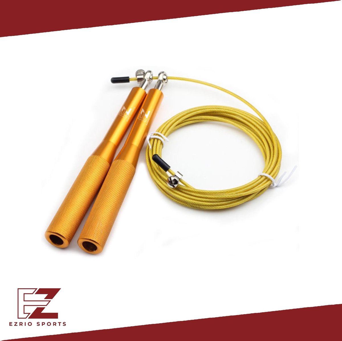 Springtouw – Touwtje Springen – Jump Rope – Fitness – Afvallen – Verstelbaar – Kogellagers – 3M – Goud/Geel