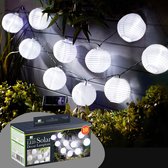 Stoffen Solar LED Tuinverlichting / Sfeerverlichting voor Buiten - Kabellengte 3.7 Meter - Hangende Lampionnen - Op Zonne-energie- ⌀ 6cm