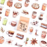 Koffie stickers - 46 stuks - Scrapbook stickers - Bullet journal stickers - Laptop stickers - Chocolademelk stickers - Stickers voor scrapbook