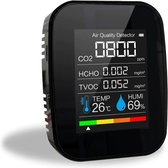 AirStats Thermometer | 5-in-1 Thermometer | CO2 meter | Voor Binnen En Buiten | Multifunctioneel | Zwart