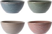 Siaki Breezy bol 15 cm set de poterie de 4 pièces : beige, corail, vert, bleu