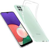 Luxe Siliconen Hoesje Geschikt Voor Samsung Galaxy A22 5G - TPU Backcover Back Bescherm Hoes Cover Case - Telefoonhoesje Met Achterkant & Zijkant Protection - Transparante Beschermhoes - Opti