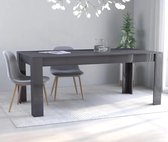 Eettafel - Kamer- Eten - 160x80x76 cm - Spaanplaat - Modern - 6 persoons - Hoogglans grijs - Nieuwste Collectie