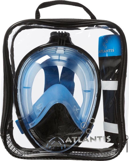 Atlantis Full Face Mask 2.0 - Snorkelmasker - Volwassenen - Zwart/Blauw - L/XL - Atlantis
