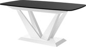 PERFETTO Uitschuifbare Eettafel - Uitschuifbaar - Wit Hoogglans Zwart - Modern Design