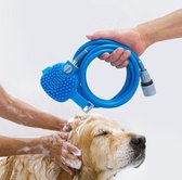 WiseGoods Luxe Huisdieren Wasborstel - Kraan Aansluiting - Sproeier & Scrubber Borstel 2-in-1 - Massageborstel - Hond Wassen